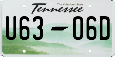 TN license plate U6306D