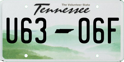 TN license plate U6306F