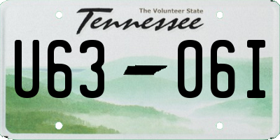 TN license plate U6306I