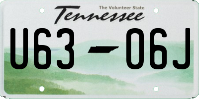 TN license plate U6306J