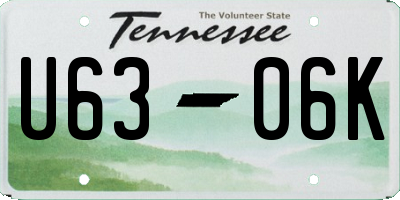 TN license plate U6306K