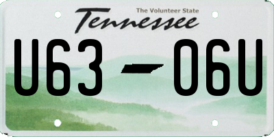 TN license plate U6306U