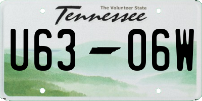 TN license plate U6306W