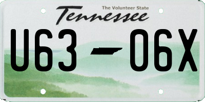 TN license plate U6306X