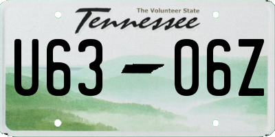 TN license plate U6306Z