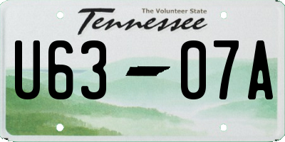 TN license plate U6307A