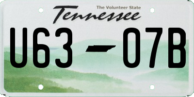 TN license plate U6307B
