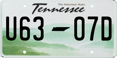 TN license plate U6307D