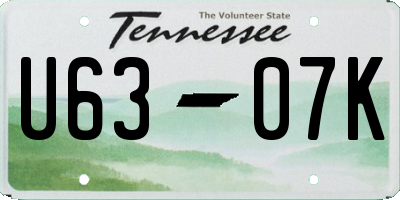 TN license plate U6307K