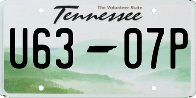 TN license plate U6307P