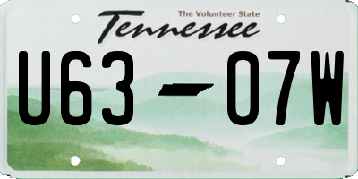 TN license plate U6307W