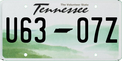 TN license plate U6307Z