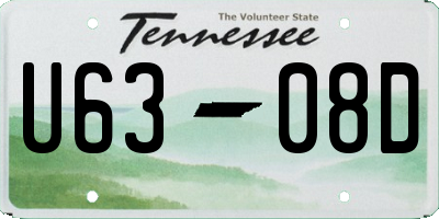 TN license plate U6308D