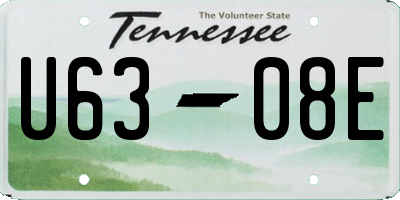 TN license plate U6308E