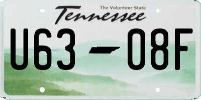 TN license plate U6308F