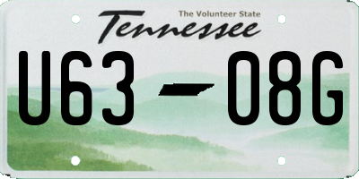 TN license plate U6308G