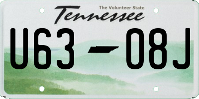 TN license plate U6308J