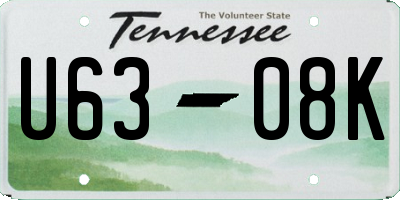 TN license plate U6308K