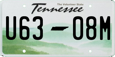 TN license plate U6308M