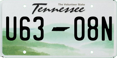 TN license plate U6308N