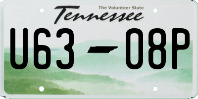 TN license plate U6308P
