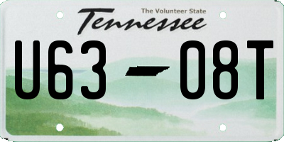 TN license plate U6308T