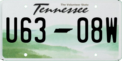 TN license plate U6308W