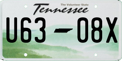 TN license plate U6308X