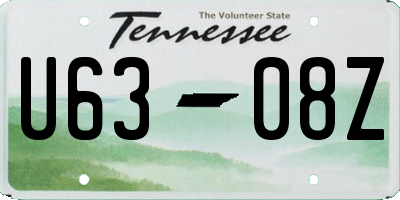 TN license plate U6308Z
