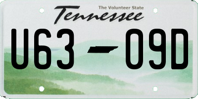 TN license plate U6309D