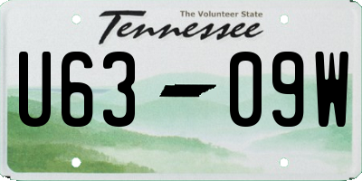 TN license plate U6309W
