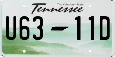 TN license plate U6311D