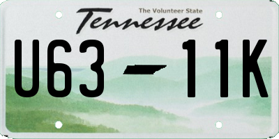 TN license plate U6311K