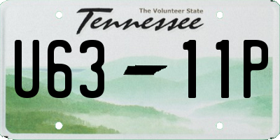 TN license plate U6311P