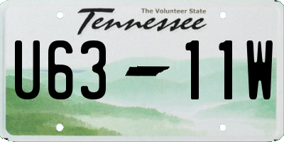 TN license plate U6311W