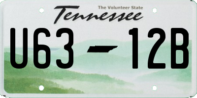 TN license plate U6312B