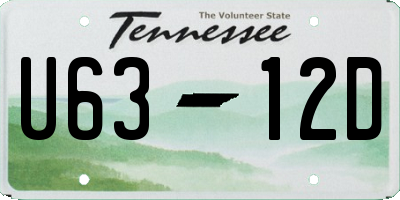TN license plate U6312D