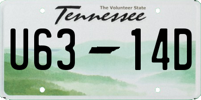 TN license plate U6314D