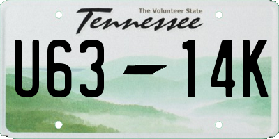 TN license plate U6314K
