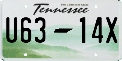 TN license plate U6314X