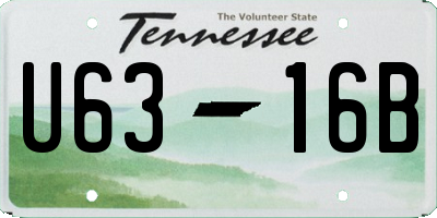 TN license plate U6316B