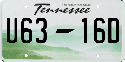 TN license plate U6316D