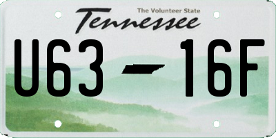 TN license plate U6316F