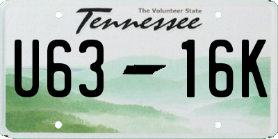 TN license plate U6316K