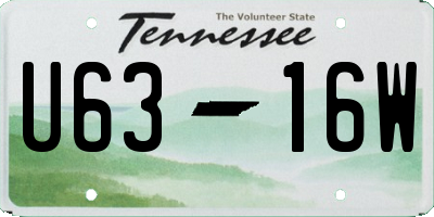 TN license plate U6316W