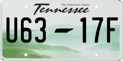 TN license plate U6317F