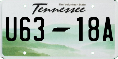 TN license plate U6318A