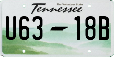 TN license plate U6318B
