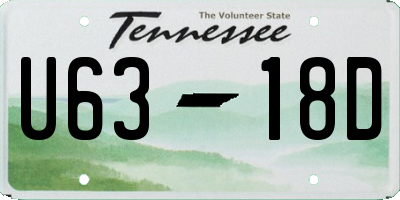 TN license plate U6318D