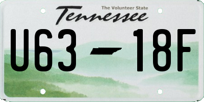 TN license plate U6318F